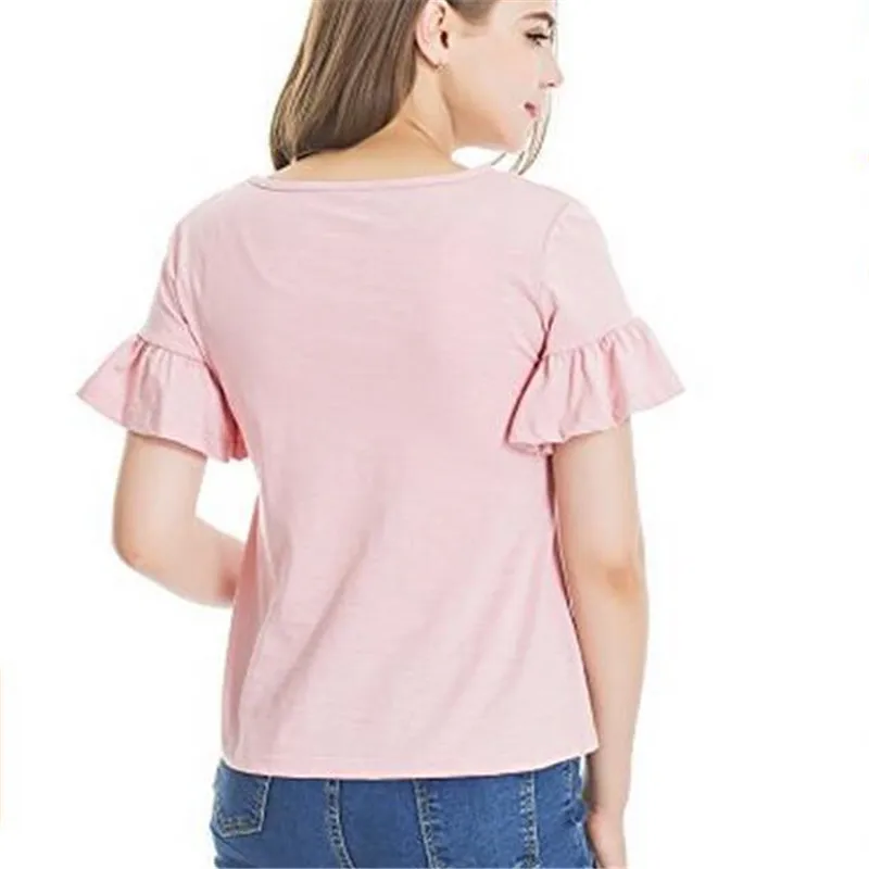 Nursing Top Women Summer Breastfeeding Flare Short Sleeve Loose Solid T Shirt for Feeding Maternity Pregnancy Clothes Plus Size