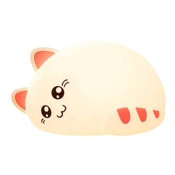 

Led Night Light Cute Cat Animal USB Charge Silicone Soft Cartoon Nursery Lamp Bedroom Baby Night Lamp Children Birthday Gift T