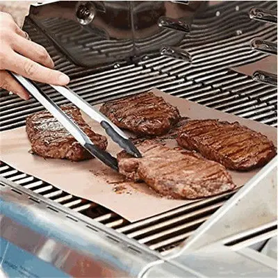 1/4/6PCS Outdoor Home Copper Grill Mat Bake Mats Kitchen Chef Meat BBQ Tools Hiking Camping BBQ Pads Tool