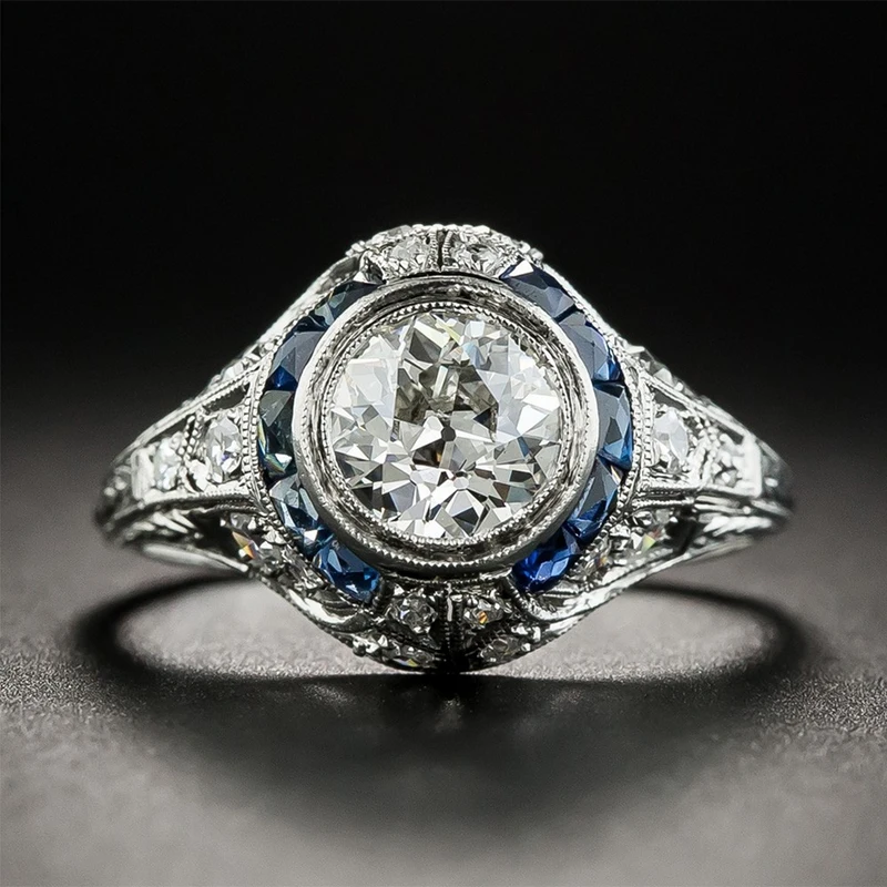 Nasiya, 925 серебро, сапфир, драгоценный камень, круглый белый циркон, обручальные кольца для женщин, хорошее ювелирное изделие, кольцо, подарки