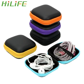 

HILIFE Earbuds Pouch Box Earphone Storage Bag Mini Zipper Hard Headphone Case Headset Cover Protector USB Cable Organizer