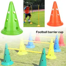 4PCS Football Basketball Obstacle Road Cone With Hole Mark Tube Roadblock Barrier Bucket Training Equipment Plastic Traffic Cone