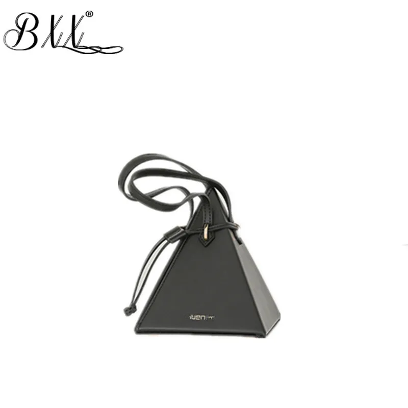

BXX Bag / 2019 New Women Geometric Triangle Package Niche Designer Splicing Drawstring Sealing Shoulder Messenger Bags ZC064