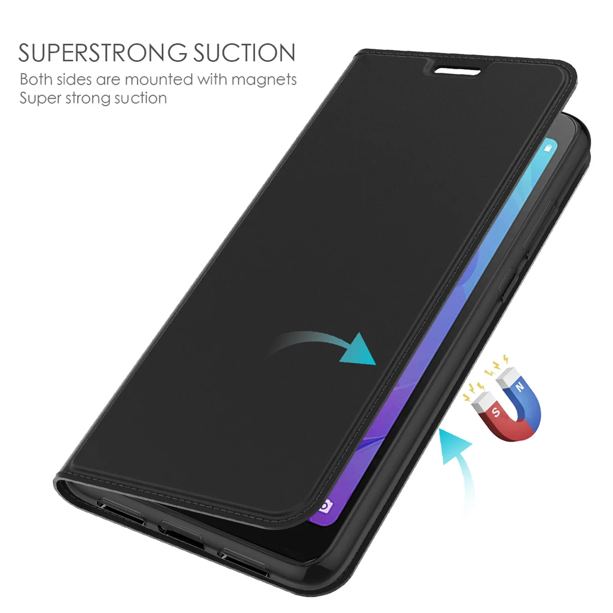 Для Meizu C9 Pro Чехол из искусственной кожи роскошный держатель для карт Магнитный