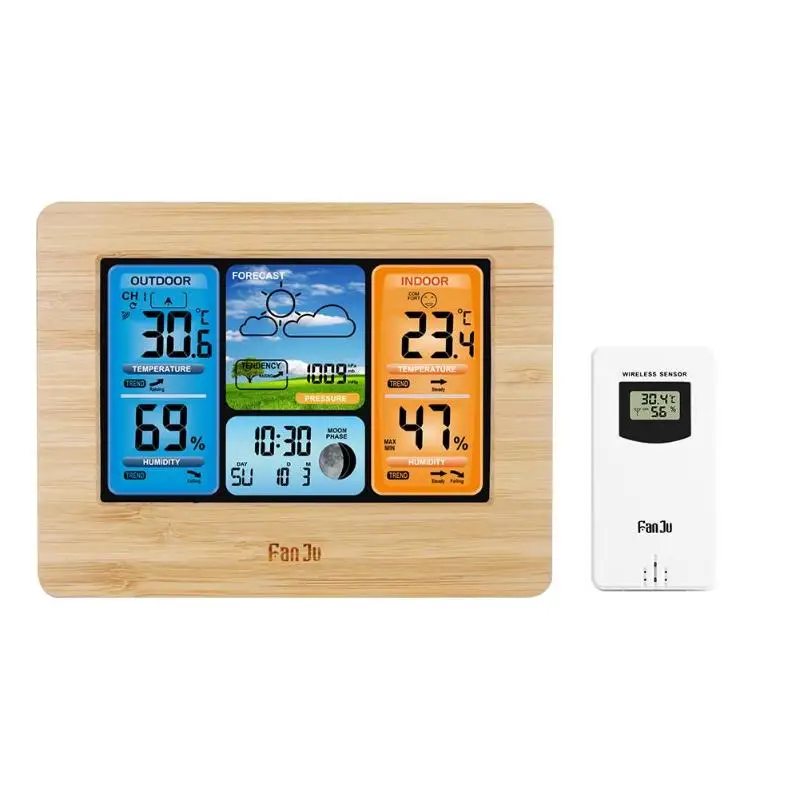 

Weather Station Barometer Thermometer Hygrometer Wireless Sensor LCD Display Weather Forecast Digital Alarm Clock NEW