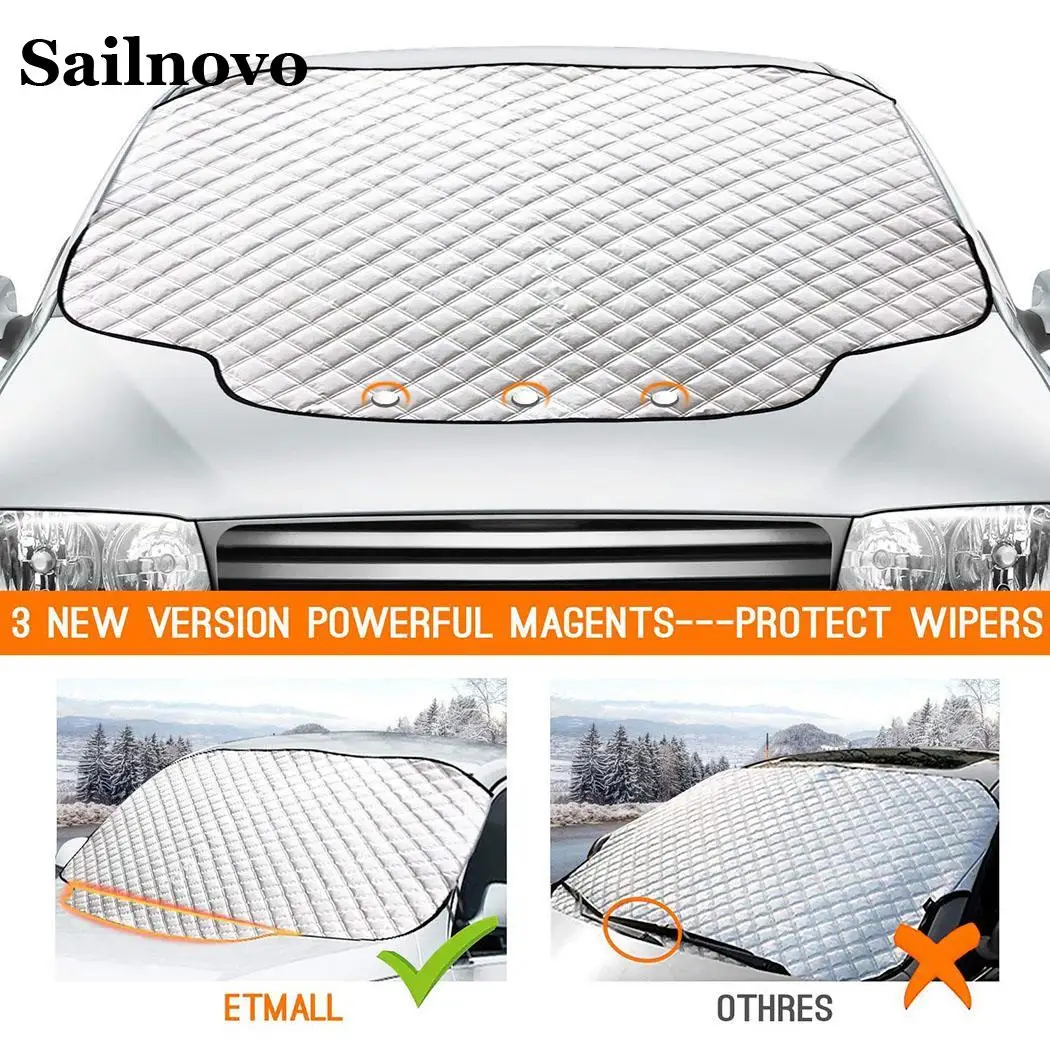 Sailnovo 183*116 см Общая твердая зимняя крышка для лобового стекла автомобиля Складная