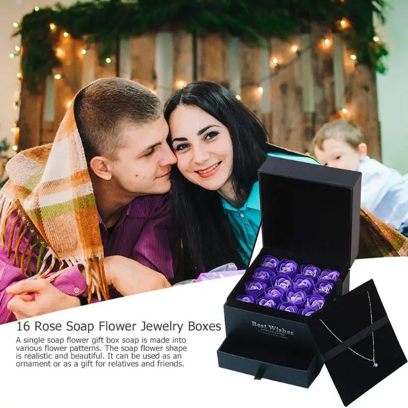 

16pcs/Box Red Rose Flower Scented Soap Bath Body Petal Perfumed Soap Makeup Cosmetic Box Wedding Valentine Day Gift