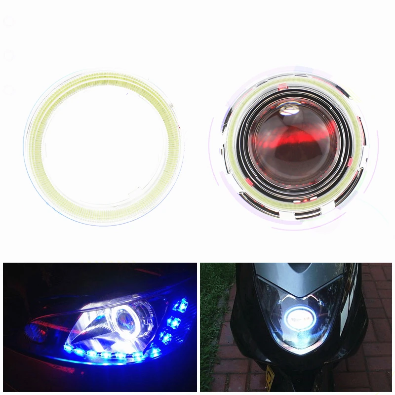 

1 Pair Car Headlight Angel Eye Ring Lamps 60mm 70mm 80mm 10W 12V COB White Outside Headlight Aperture