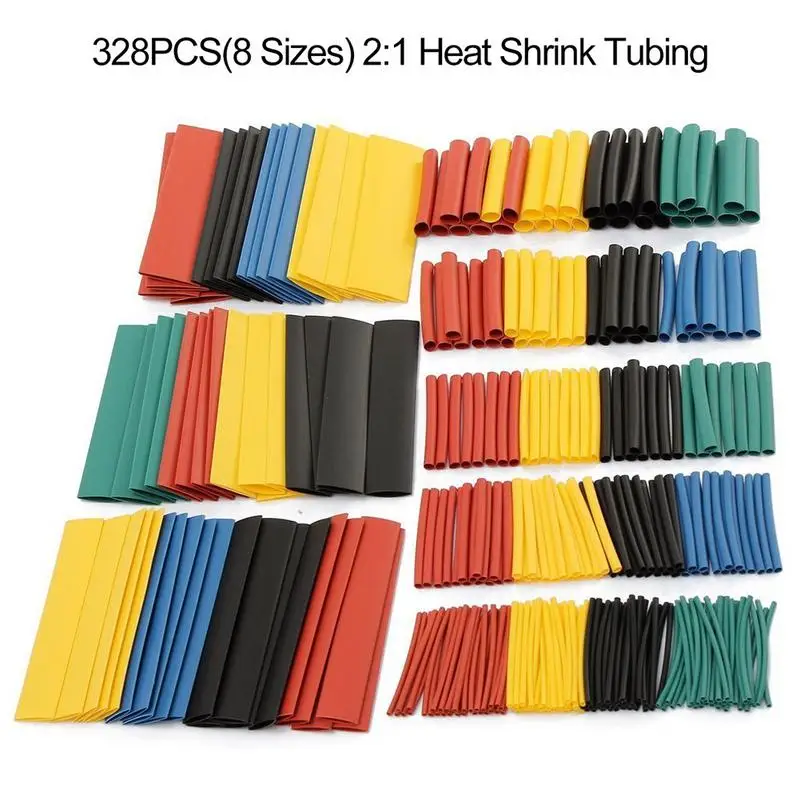 

328PCS Insulated Wire Casing Heat Shrinkable Tube Color Environmental Protection Flame Retardant Heat Shrinkable Tube Set