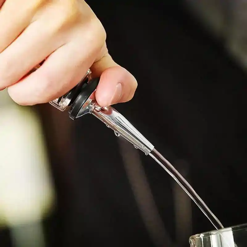 1 шт. Нержавеющая Сталь Вино коктейль оливковое масло Pourer Диспенсер со стеклянным носиком бутылки Pourer кухонные аксессуары бар вечерние инструменты - изображение