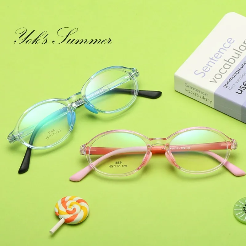 

Vintage Round TR90 Kids Glasses Fashion Student Prescription Eyewear Frame Ultralight Transparent Myopia Spectacle Frame CN1166