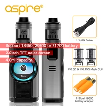 Original Electronic Cigarette Aspire Dynamo Vape Kit with 4ml Nepho Tank Vaporizer 220W Mod 2 inch TFT Screen pk X-PRIV Kit