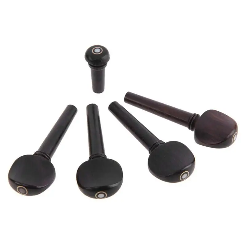 4pcs Ebony Wooden 4/4 Size Full Violin Fiddle Strings Tuning Pegs With