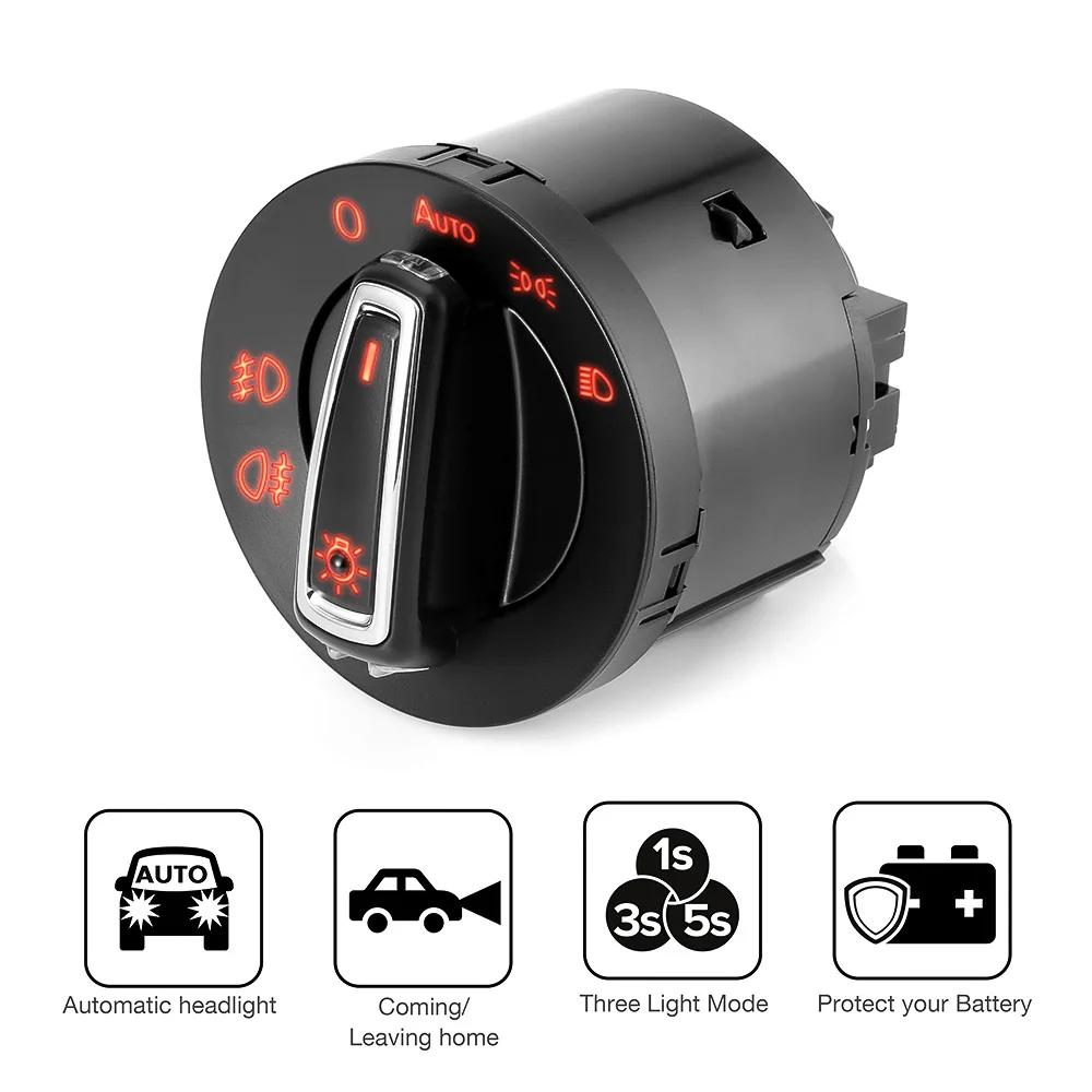 1pc Headlight Switch Light Sensor Module Upgrade New Auto Headlamp Switch For VW Golf Jetta MK5 6 Tiguan Touran Passat Polo Bora