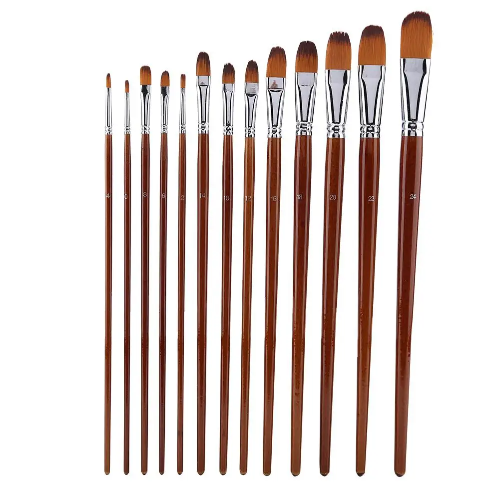 

13Pcs Linen Color Artist Paint Brush Set Watercolor Oil Painting Brush Set Wooden Handle Professional Art Supplies