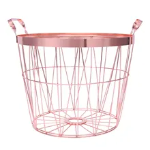 Розовое золото металл многофункциональная корзина для хранения ванная комната грязная одежда отделка корзина портативные ручки Органайзер корзина