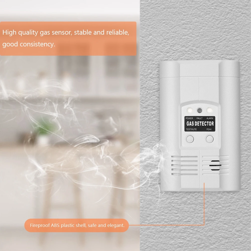 

Combustible Gas Leak Detector Voice Warning Alarm Sensor High Quality Gas Sensor US Plug 220V