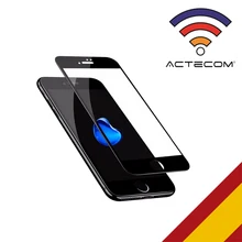 ACTECOM Protector de Pantalla Completa Negro Compatible con iPhone 7 Cristal Templado 3D 5D Borde Negro 4,7 pulgadas