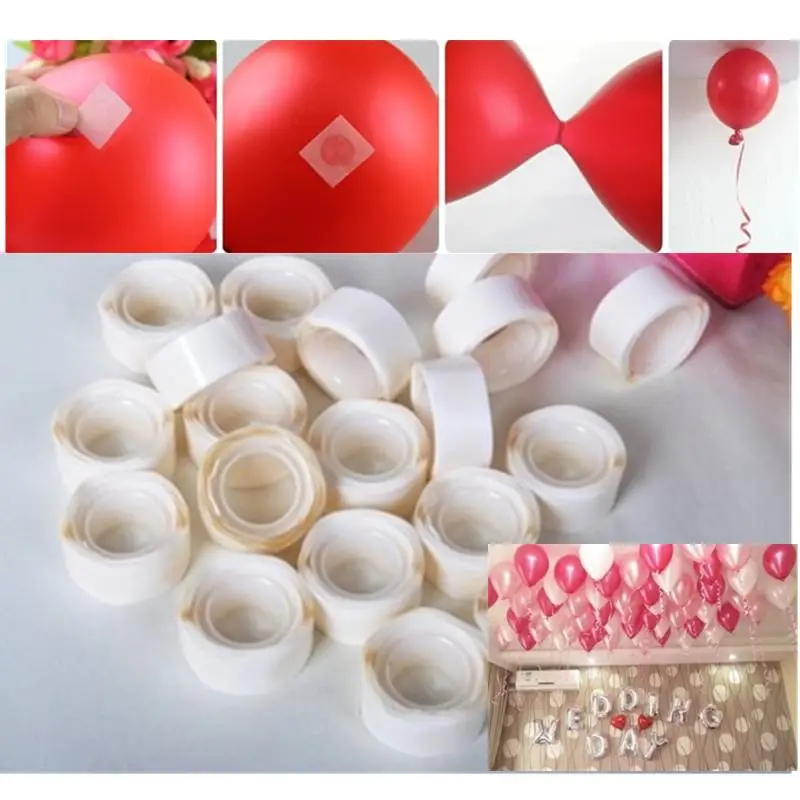 

100 pcs/roll 10mm Glue Sticky Clear Double Sided Rubber Circles Roller Adhesive Balloon Home Decorations Wedding Party Supplies