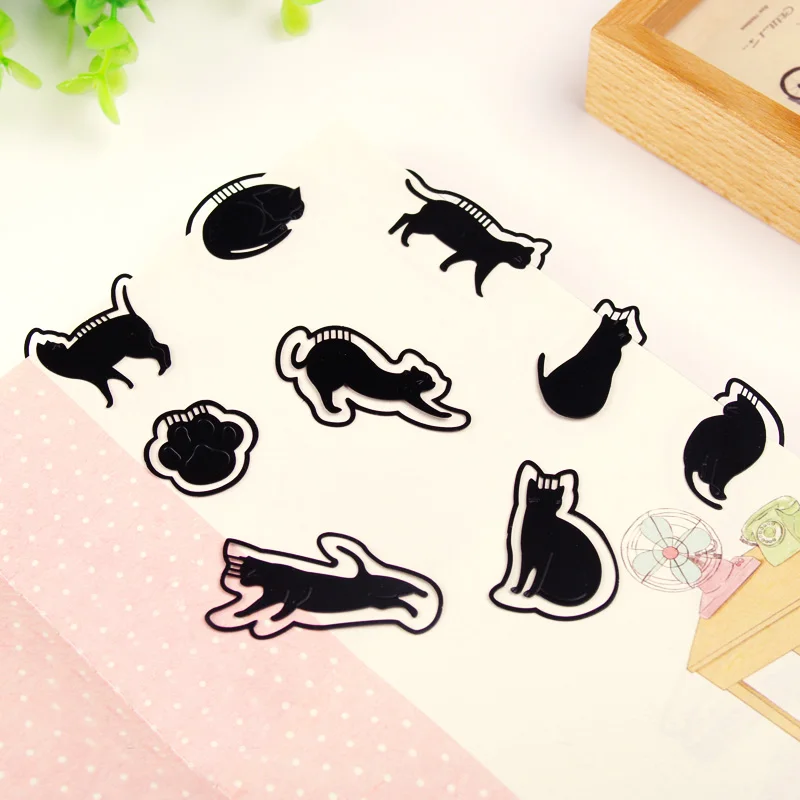 1 шт. милые металлические закладки для кошек Kawaii черные маркеры книг Новинка