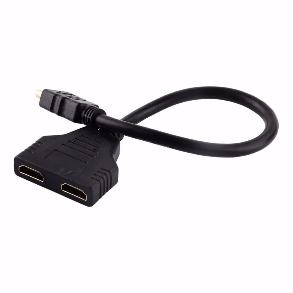 Адаптер разветвитель диаметром 30 см внешний разъем 1 штекер двойной HDMI 2 гнездо