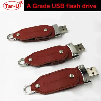

Popular PU Leather usb flash drive 64gb flash pen drive customized 32GB memory stick High quality business gift
