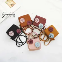 Обувь для девочек Сумка Дети Crossbody цветы квадратный кожаный ремешок сумки хранения маленьких хранение