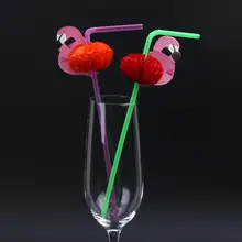 10 шт Вечерние соломенные Фламинго соломинки пластиковая соломинка для сока для газированных напитков Коктейльные принадлежности для украшения праздника