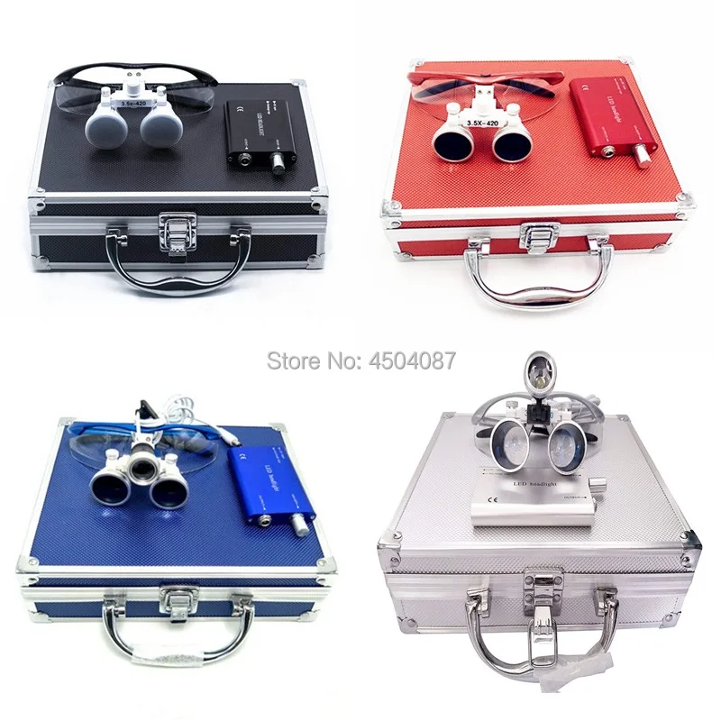 

3W LED Medical Headlight Headlamp+3.5X Medical Magnifier Loupe Medical Surgery Dental Headlight Loupe Set with Aluminum Box