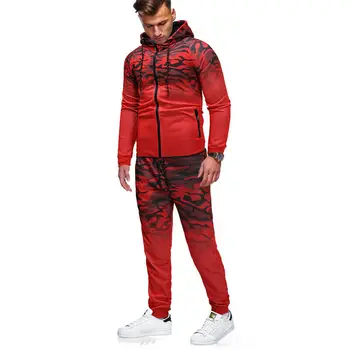 

Men Casual Tracksuit 2Pcs Sets Zip Up Hoodie Top Bottoms Jogging Joggers Sweats Two Piece Sets Casual Male Clothes Outfits sets