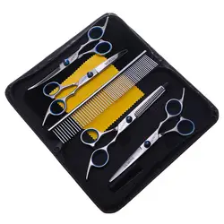 6 "Professional ножницы для волос 4 шт./компл. салон Парикмахерские ножницы стрижка Tool Kit + гребень уход за домашними животными серебро стиль