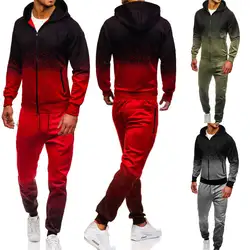 Для мужчин спортивный костюм комплект толстовки Толстовка Slim Fit штаны шаровары Jogger спортивная толстовка спортивные костюмы для