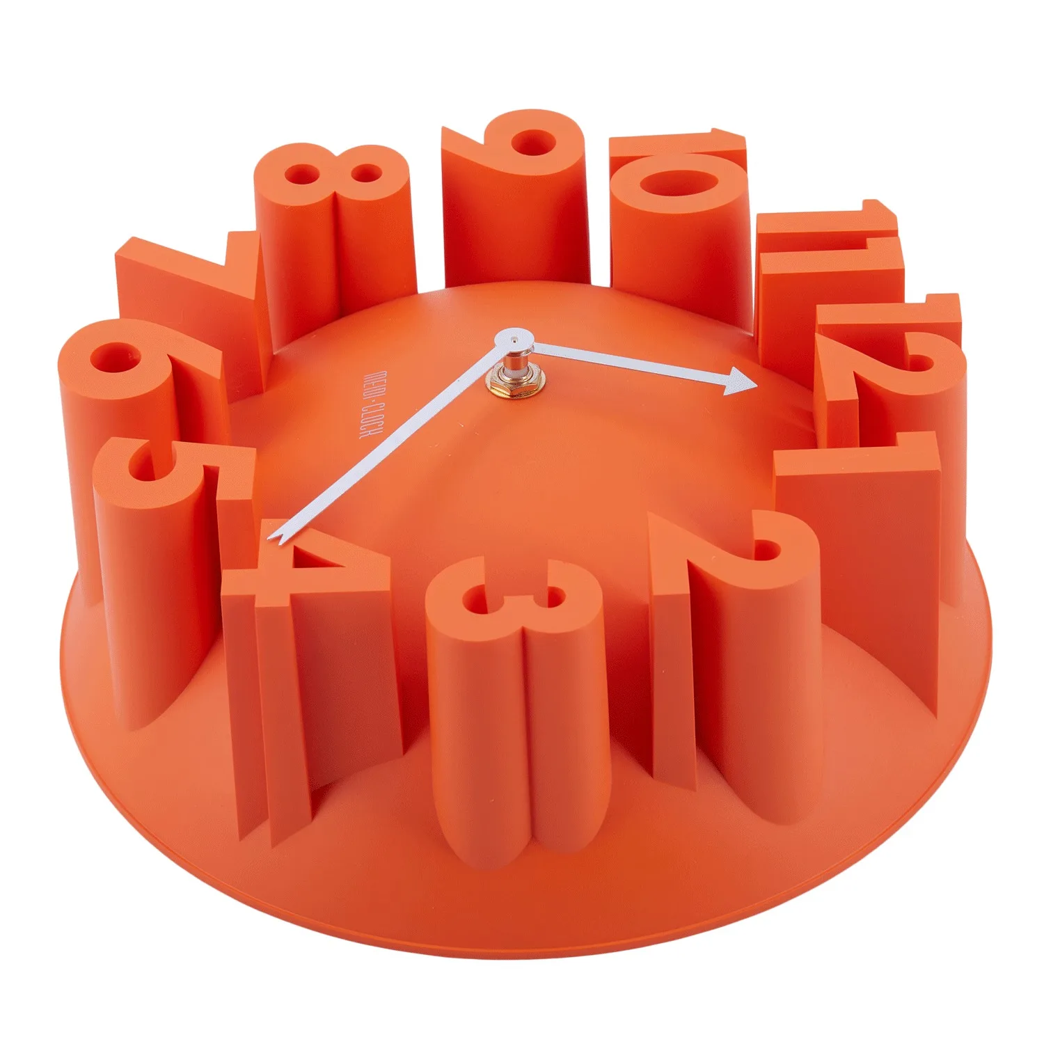 Домашний декор, креативные Современные художественные 3D купольные круглые Настенные часы, оранжевый 22,5*22,5*9 см