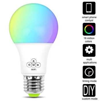 

Smart WiFi Light Bulb 7W E27/B22/E14 RGBW Dimmable Wireless WiFi Remote Control Bulb Lamp Light For Amazon Echo Alexa