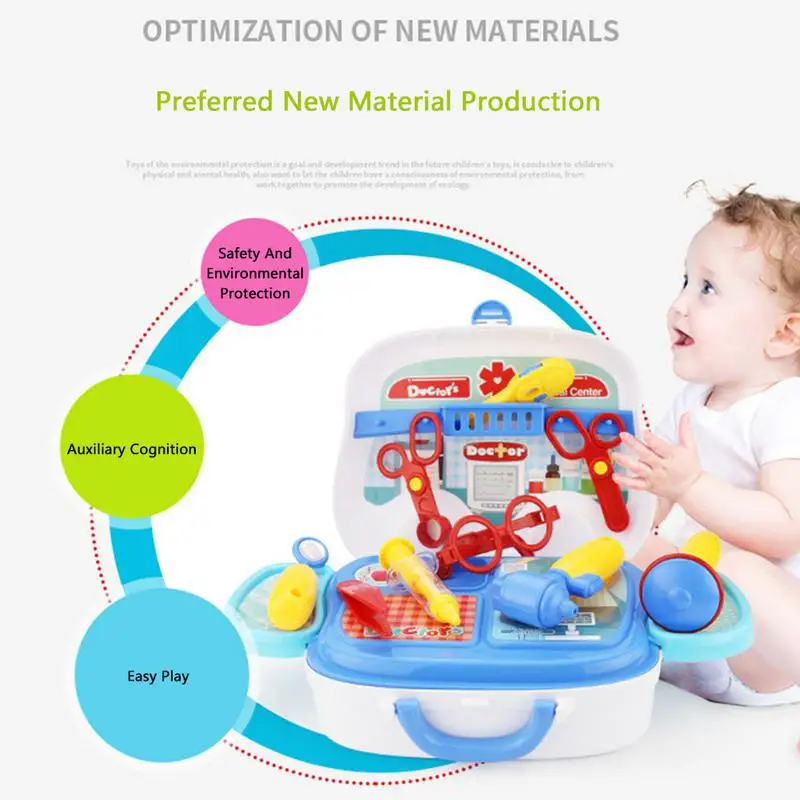 Детский дом, игровой Набор обучающих игрушек, медицинское обслуживание, кухонный инструмент, косметика, портативные чемоданы игрушки