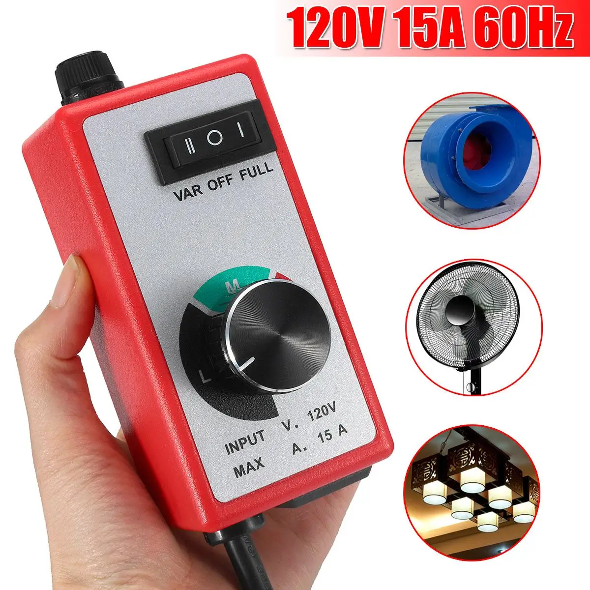 

AC 120V 15A Motor Variable Voltage Router Speed Controller For Fan Lamp Electric Motor Router Control Tool Dropshipping