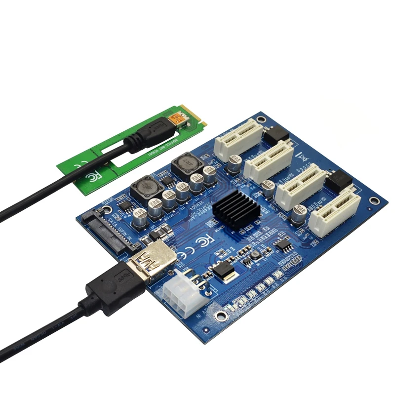 

M.2 NGFF PCI-E PCI Express Extender Card Riser Adapter 4 PCI-E PCIe Slot Adapter Port PCIE Express Card Multiplier For Mining