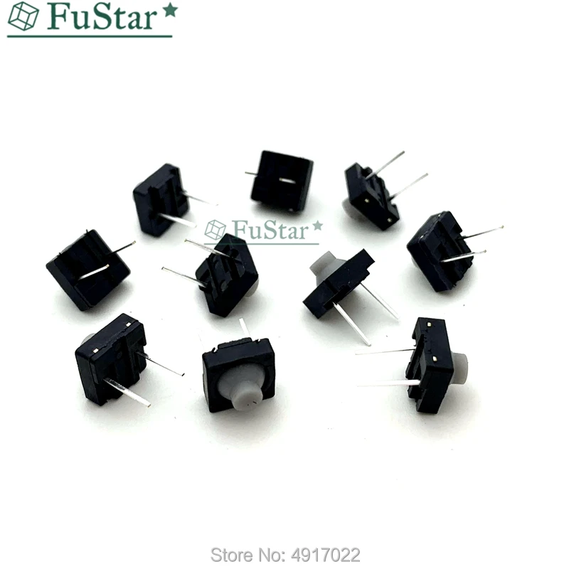 10ps сенсорный выключатель 8*8*5 Pin 5H силикагель Тихая Кнопка мм DIP2 Токопроводящая