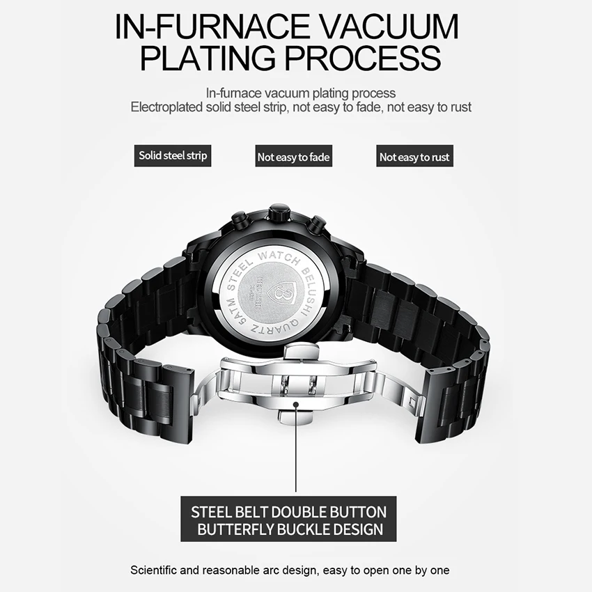 Belushi  Mens Watches Top Luxury Brand SLilver Watch Men Relogio Masculino Military Army Analog Quartz Wristwatch Montre Homme