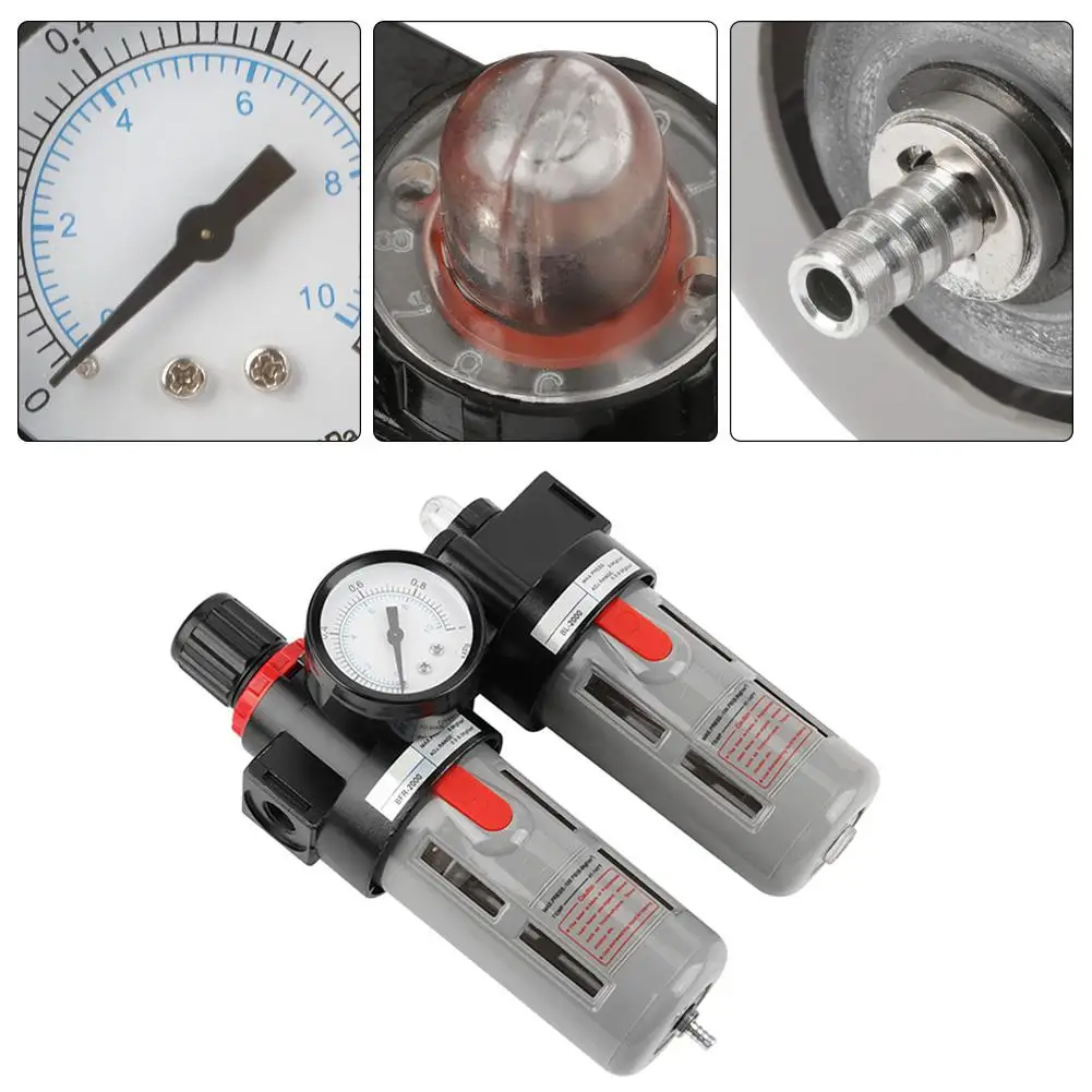 PT1/4 компрессор давления воздуха указатель фильтра ловушка масла и воды инструменты-регуляторы наборы алюминиевый сплав