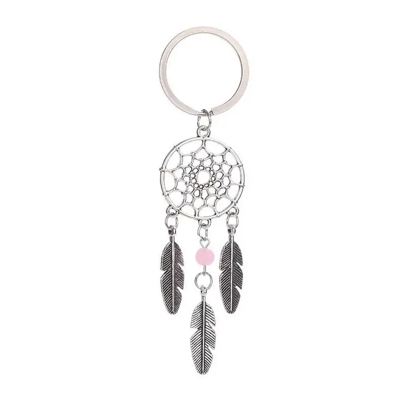 

Fashion Dream Catcher Tone Key Chain Silver Ring Feather Tassels Keyring Keychain For Women Ladies Girl Gifts #YW