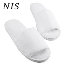 NIS/Мягкие плюшевые домашние тапочки унисекс для мужчин и женщин; домашние тапочки для спа-отеля; Женские Простые одноразовые тапочки; около 28,5 см; Новинка