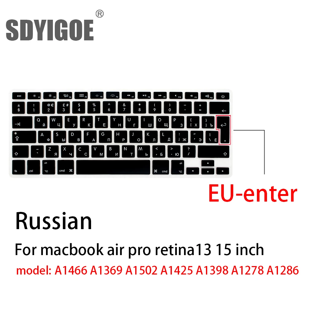 Русская клавиатура для apple macbook pro чехол клавиатуры ноутбука air 13 &quot15pro