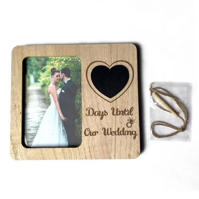 #*Cheap Vintage Wedding Wooden Picture Frame Ornament Retro Wedding Countdown Love Chalkboard Photo Frame Home Decoration