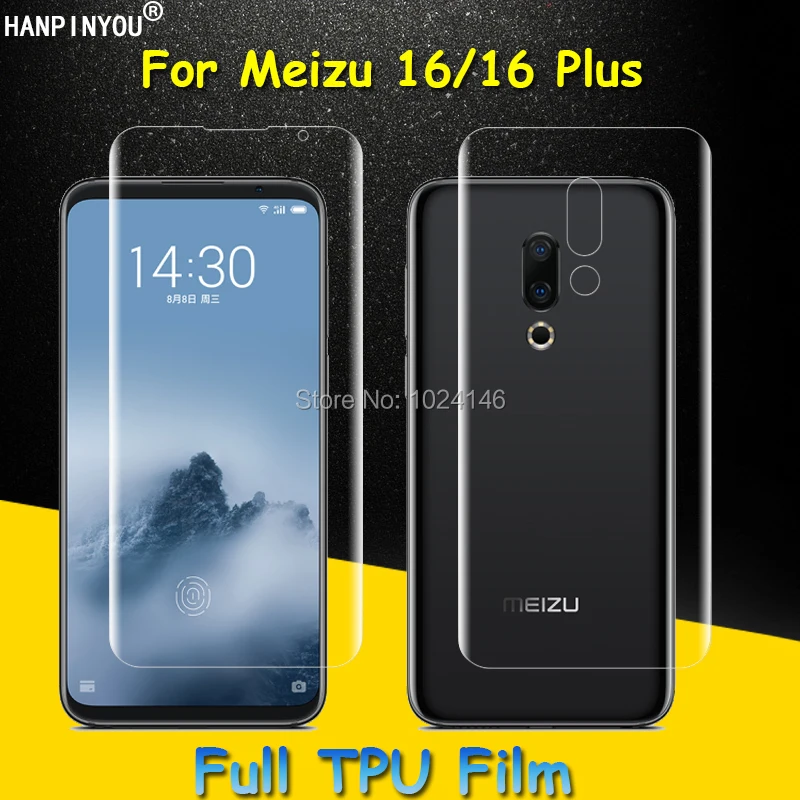 

Front/ Back Full Coverage Clear Soft TPU Film Screen Protector For Meizu 16 16th Plus , Cover Curved Parts (Not Tempered Glass)