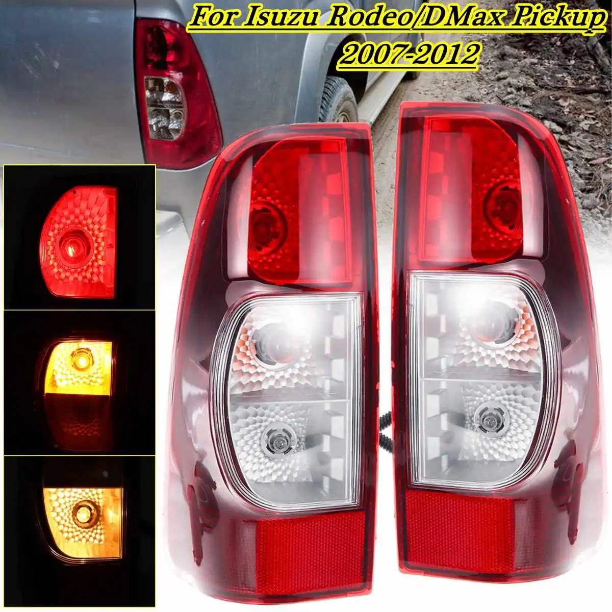 

1Pair Car Taillights For Isuzu Rodeo DMax Pickup 2007 2008 2009 2010 2011 2012 Tail Lights Rear Fog Brake Side Driving Lamp Drl