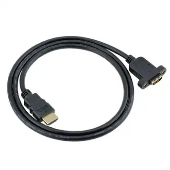 

Hdmi Extension Cable High Speed Hdmi Male To Female Extension Wire Cord Hdmi Extender With Screw Nut For Panel Mount - Gold Pl