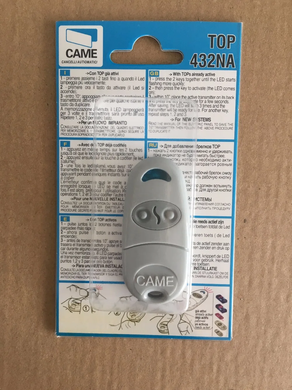 

CAME TOP 432NA/432EV/433EE 433.92MHz 2 Button Remote Control Transmitter Openers