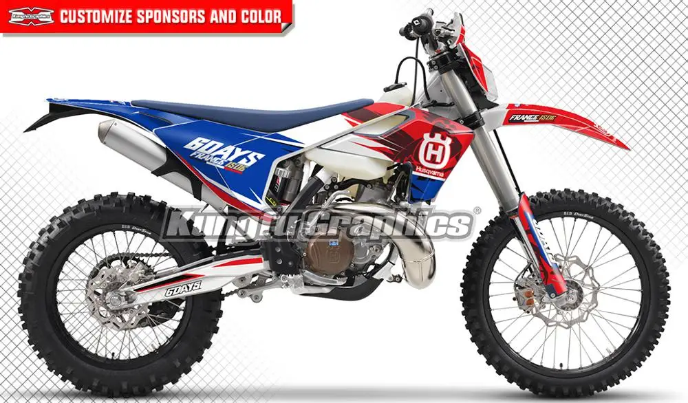 

KUNGFU GRAPHICS Custom Decals Sticker Kit 6 SIX DAYS for Husqvarna TE FE TC FC TX FX 125 250 300 350 450 501 2016 2017 2018 2019