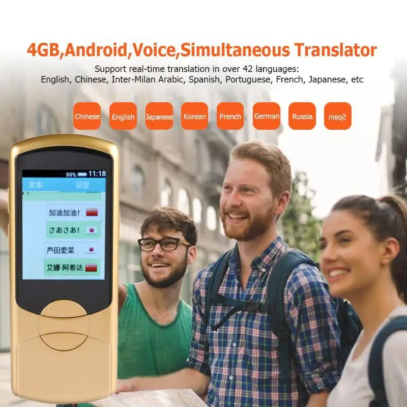 

Multilingual Simultaneous Translator 4GB+DDR2 512MB Android 6.0 2.8 Inch Touch Screen Smart Voice Translation Device